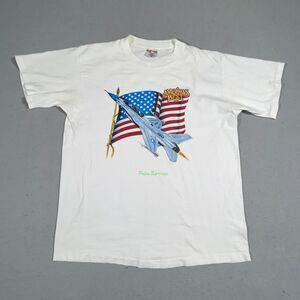 VTG‎ Shirt Men XL Air Force American Flag Single Stitch 1986 White Patriot USA